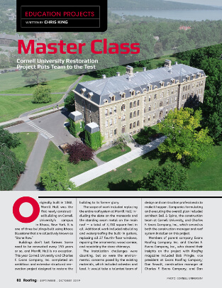 Roofing Magazine - Sept. Oct. 2019 - Master Class - Cornell University Restoration