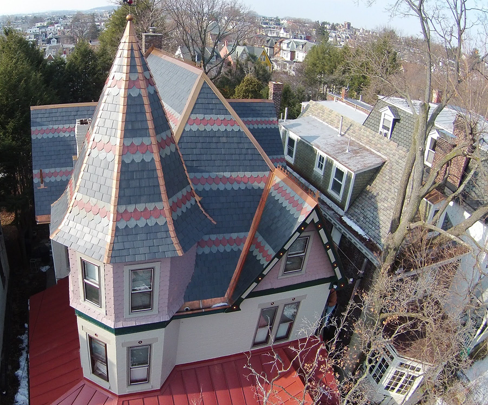 North Country Unfading Black, North Country Unfading Green & North Country Unfading Red (Patterned Slate Roof)