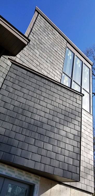 100 Year Slate Siding Installation - North Country Unfading Black